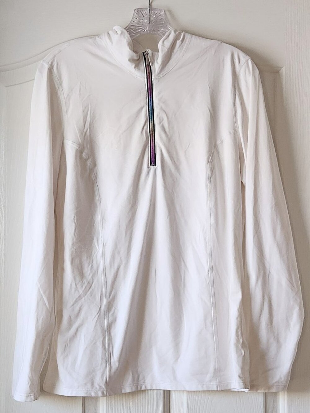 Snow Angel Size Large White w/ Rainbow Zipper Base Layer